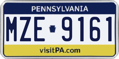 PA license plate MZE9161