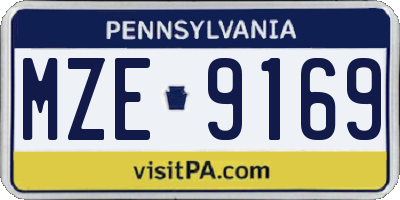 PA license plate MZE9169