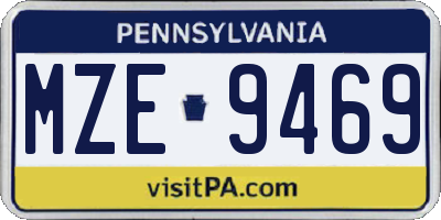 PA license plate MZE9469