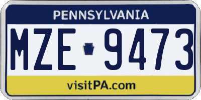 PA license plate MZE9473