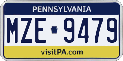 PA license plate MZE9479