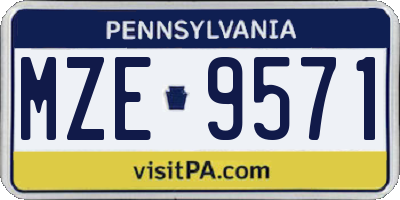 PA license plate MZE9571