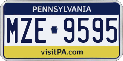 PA license plate MZE9595