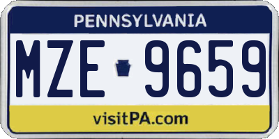 PA license plate MZE9659