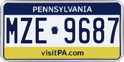 PA license plate MZE9687