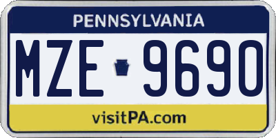 PA license plate MZE9690