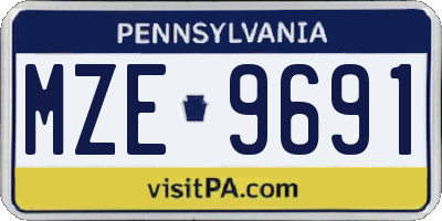 PA license plate MZE9691
