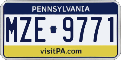 PA license plate MZE9771