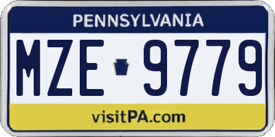 PA license plate MZE9779