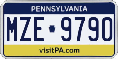 PA license plate MZE9790