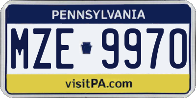 PA license plate MZE9970