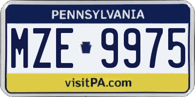 PA license plate MZE9975