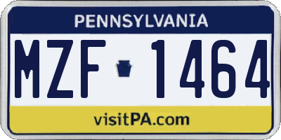 PA license plate MZF1464