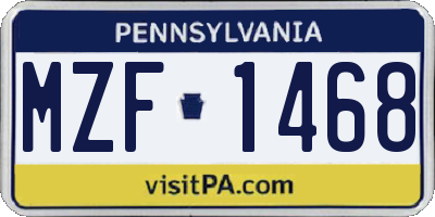 PA license plate MZF1468