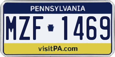 PA license plate MZF1469
