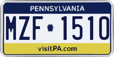 PA license plate MZF1510
