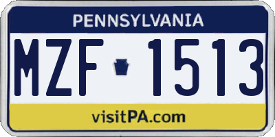 PA license plate MZF1513
