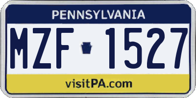 PA license plate MZF1527