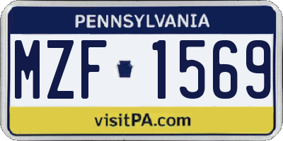 PA license plate MZF1569