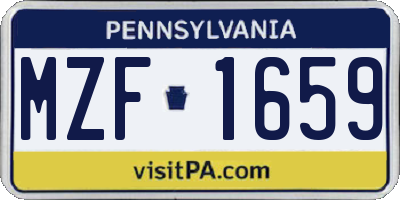 PA license plate MZF1659