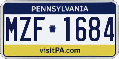 PA license plate MZF1684