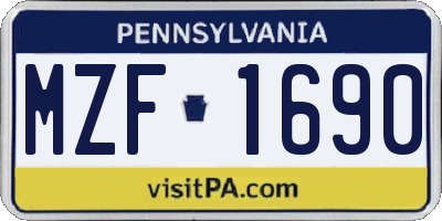 PA license plate MZF1690