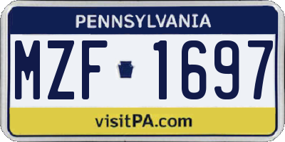 PA license plate MZF1697