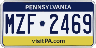 PA license plate MZF2469