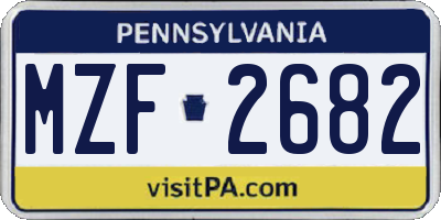 PA license plate MZF2682