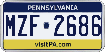 PA license plate MZF2686