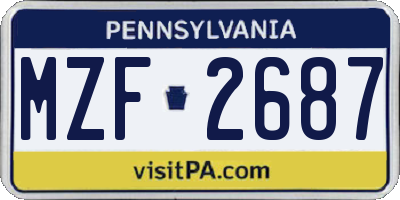 PA license plate MZF2687