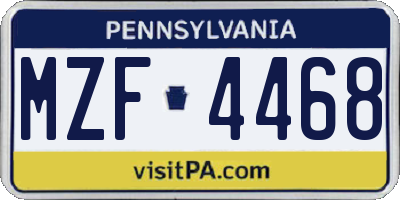 PA license plate MZF4468