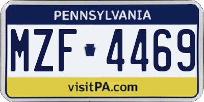 PA license plate MZF4469