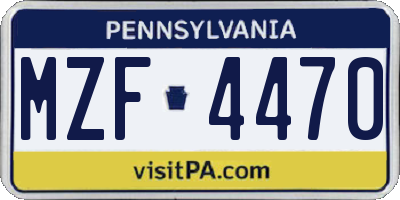 PA license plate MZF4470