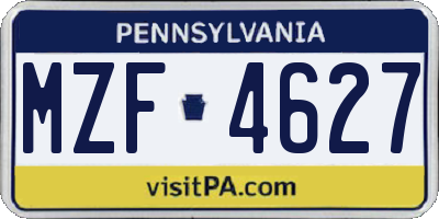 PA license plate MZF4627