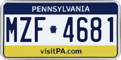 PA license plate MZF4681