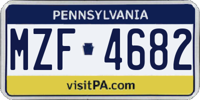 PA license plate MZF4682