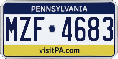 PA license plate MZF4683