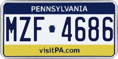 PA license plate MZF4686