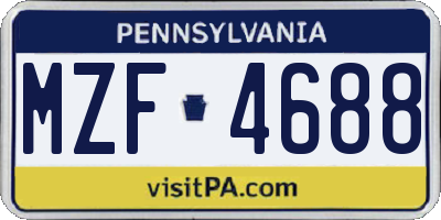 PA license plate MZF4688