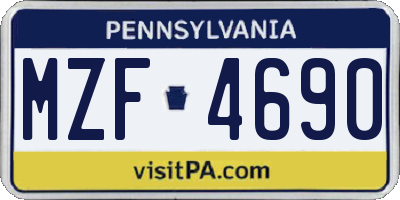 PA license plate MZF4690