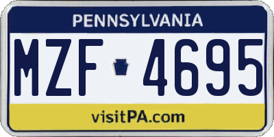 PA license plate MZF4695