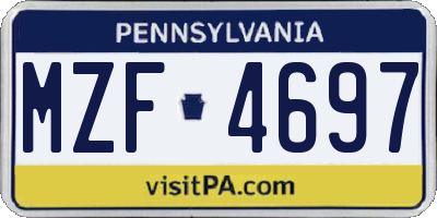PA license plate MZF4697