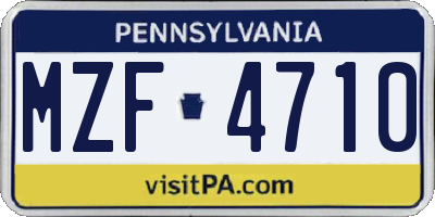 PA license plate MZF4710