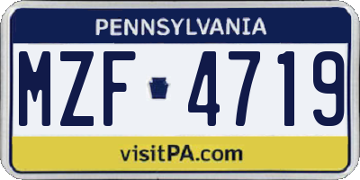 PA license plate MZF4719