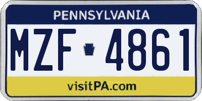 PA license plate MZF4861