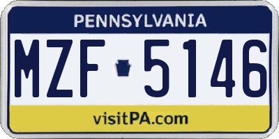 PA license plate MZF5146