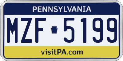 PA license plate MZF5199