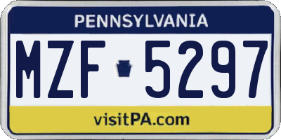 PA license plate MZF5297