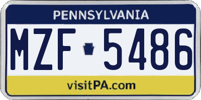 PA license plate MZF5486